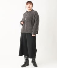 OLFBV02089 eur3(エウルキューブ) 【大きいサイズ】バスケットモールニット ダークグレー(93)