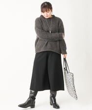 OLFBV02089 eur3(エウルキューブ) 【大きいサイズ】バスケットモールニット ダークグレー(93)