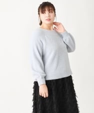OLFBV12099 eur3(エウルキューブ) 【大きいサイズ】きらきらシャギーニット ライトブルー(50)
