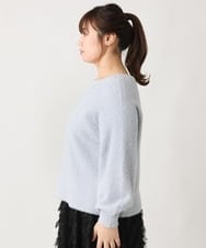 OLFBV12099 eur3(エウルキューブ) 【大きいサイズ】きらきらシャギーニット ライトブルー(50)