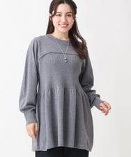 OLFBV27099 eur3(エウルキューブ) 【大きいサイズ】ビスチェ風ニット グレー(92)
