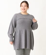 OLFBV27099 eur3(エウルキューブ) 【大きいサイズ】ビスチェ風ニット グレー(92)