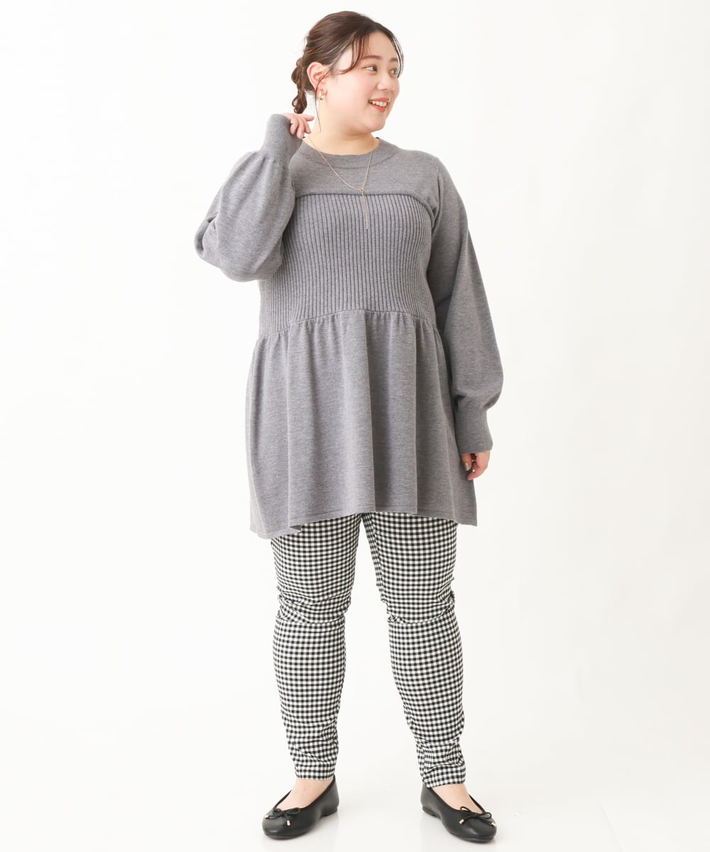 OLFBV27099 eur3(エウルキューブ) 【大きいサイズ】ビスチェ風ニット グレー(92)