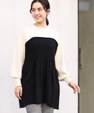 OLFBV27099 eur3(エウルキューブ) 【大きいサイズ】ビスチェ風ニット ブラック(94)
