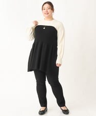 OLFBV27099 eur3(エウルキューブ) 【大きいサイズ】ビスチェ風ニット ブラック(94)