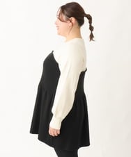 OLFBV27099 eur3(エウルキューブ) 【大きいサイズ】ビスチェ風ニット ブラック(94)
