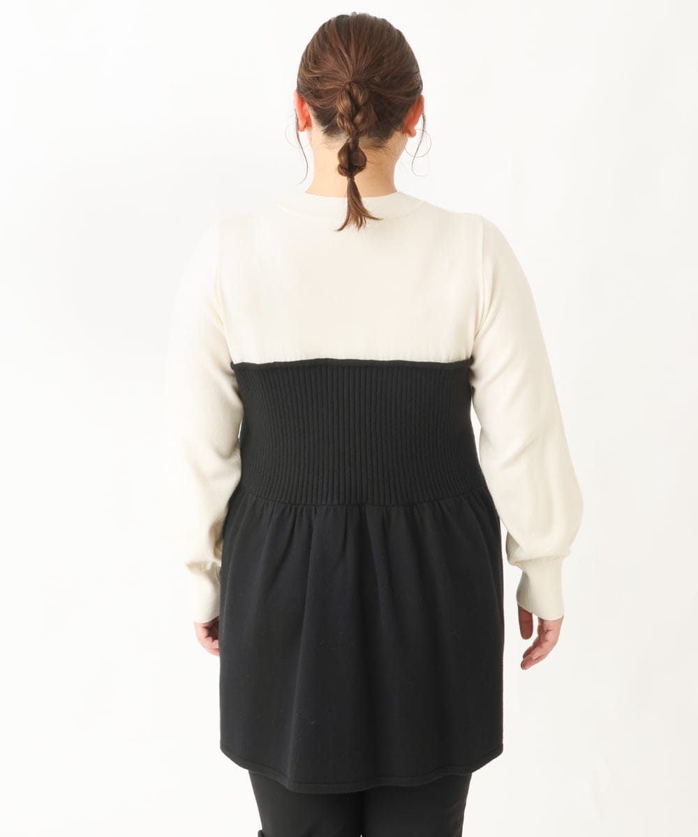 OLFBV27099 eur3(エウルキューブ) 【大きいサイズ】ビスチェ風ニット ブラック(94)