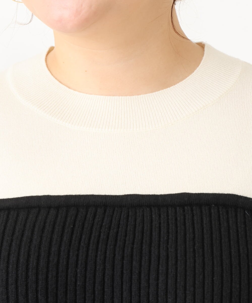 OLFBV27099 eur3(エウルキューブ) 【大きいサイズ】ビスチェ風ニット ブラック(94)