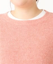 OLFBV90089 eur3(エウルキューブ) 【WEB限定販売】【大きいサイズ】パフスリーブクロップド丈ニット オレンジ(15)