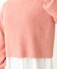 OLFBV90089 eur3(エウルキューブ) 【WEB限定販売】【大きいサイズ】パフスリーブクロップド丈ニット オレンジ(15)