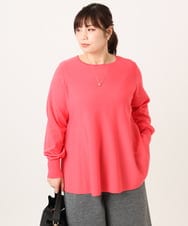 OLFCD01089 eur3(エウルキューブ) 【大きいサイズ】ペプラムニット ピンク(03)