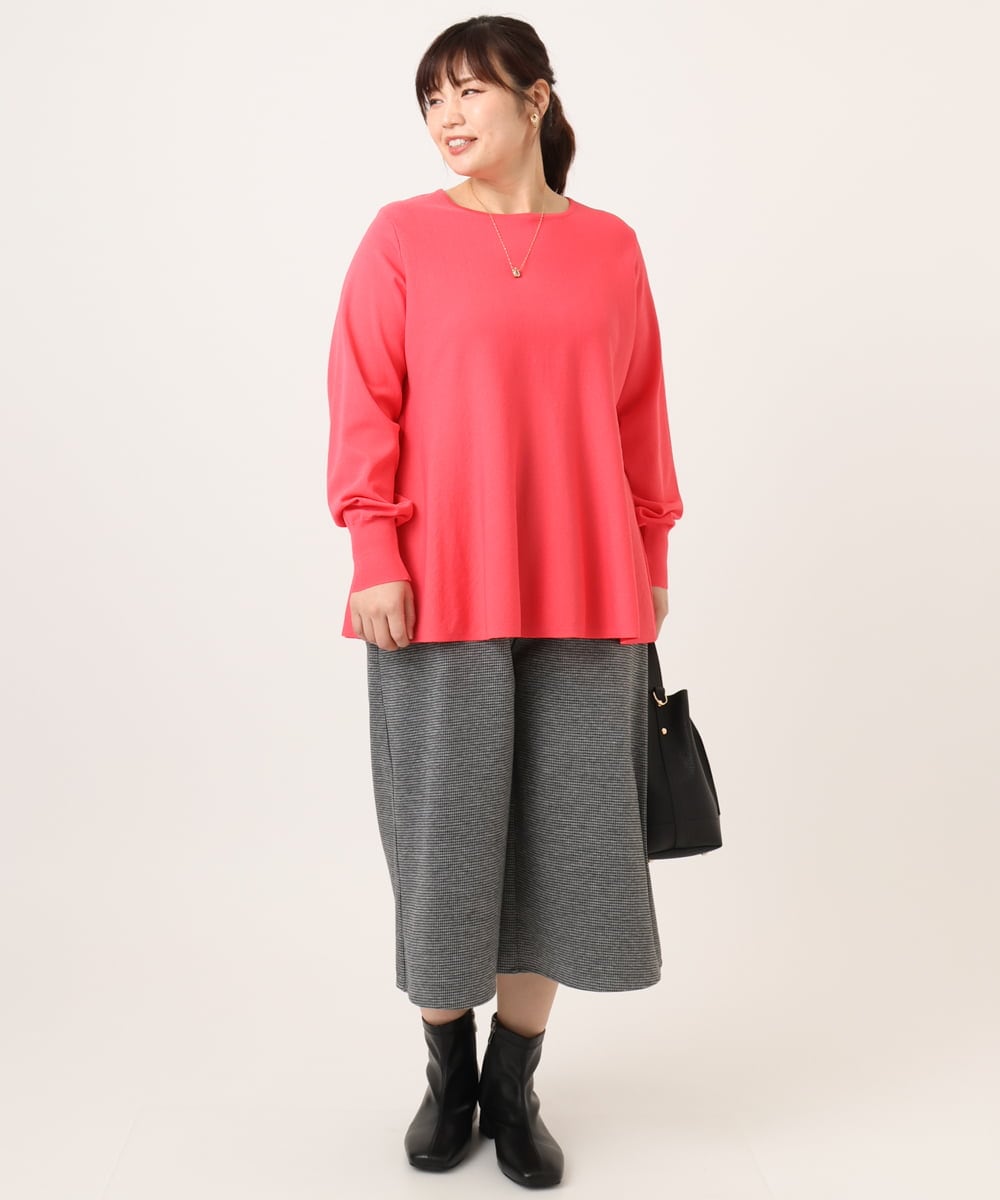 OLFCD01089 eur3(エウルキューブ) 【大きいサイズ】ペプラムニット ピンク(03)