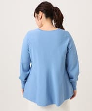 OLFCD01089 eur3(エウルキューブ) 【大きいサイズ】ペプラムニット ライトブルー(50)