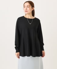 OLFCD01089 eur3(エウルキューブ) 【大きいサイズ】ペプラムニット ブラック(94)