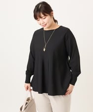 OLFCD01089 eur3(エウルキューブ) 【大きいサイズ】ペプラムニット ブラック(94)
