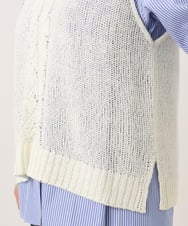 OLFCD02089 eur3(エウルキューブ) 【大きいサイズ】テープヤーンニットベスト アイボリー(80)