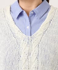 OLFCD02089 eur3(エウルキューブ) 【大きいサイズ】テープヤーンニットベスト アイボリー(80)