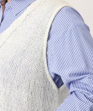 OLFCD02089 eur3(エウルキューブ) 【大きいサイズ】テープヤーンニットベスト アイボリー(80)