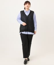 OLFCD02089 eur3(エウルキューブ) 【大きいサイズ】テープヤーンニットベスト ブラック(94)