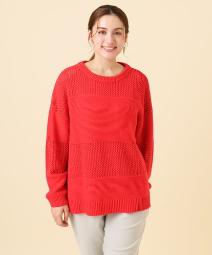 OLFCD03074 eur3 【大きいサイズ/a.v.v×eur3】メッシュニット