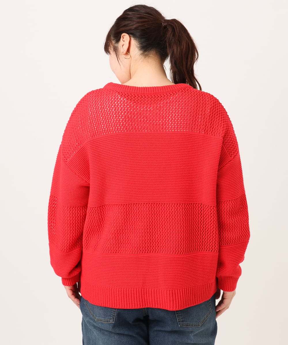OLFCD03074 eur3(エウルキューブ) 【大きいサイズ/a.v.v×eur3】メッシュニット レッド(05)