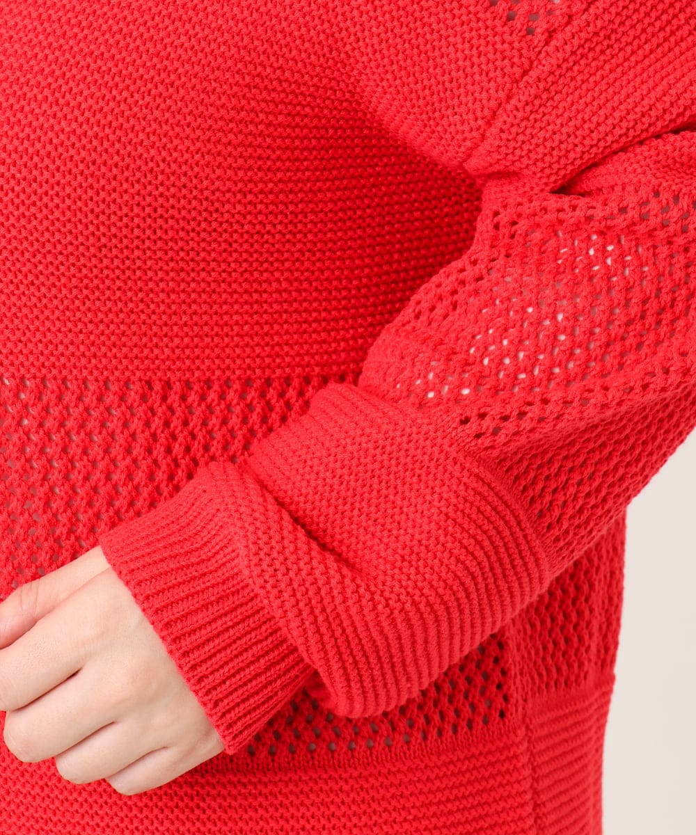 OLFCD03074 eur3(エウルキューブ) 【大きいサイズ/a.v.v×eur3】メッシュニット レッド(05)