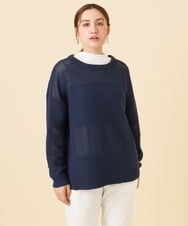 OLFCD03074 eur3(エウルキューブ) 【大きいサイズ/a.v.v×eur3】メッシュニット ネイビー(57)