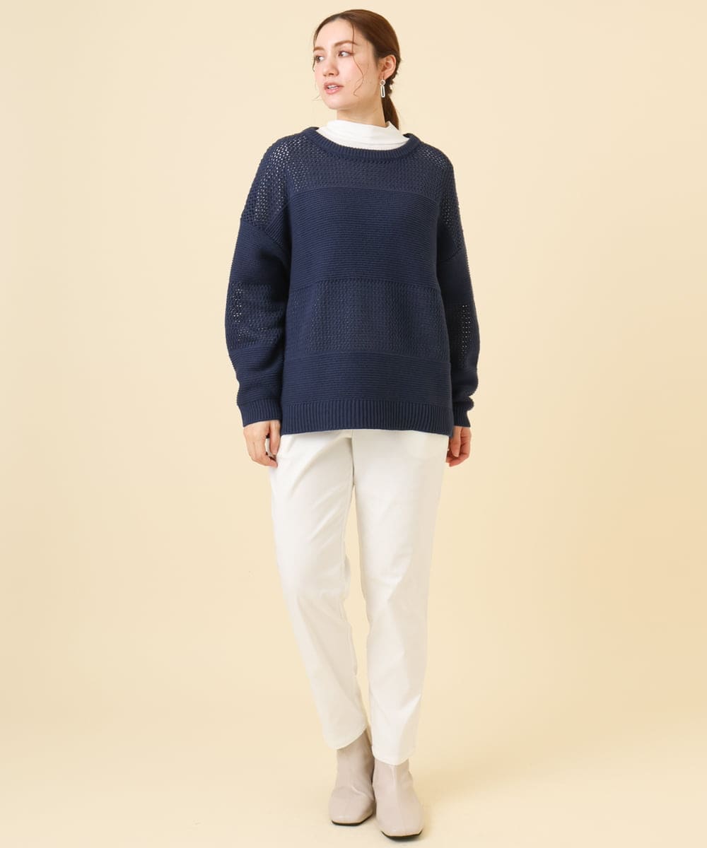 OLFCD03074 eur3(エウルキューブ) 【大きいサイズ/a.v.v×eur3】メッシュニット ネイビー(57)
