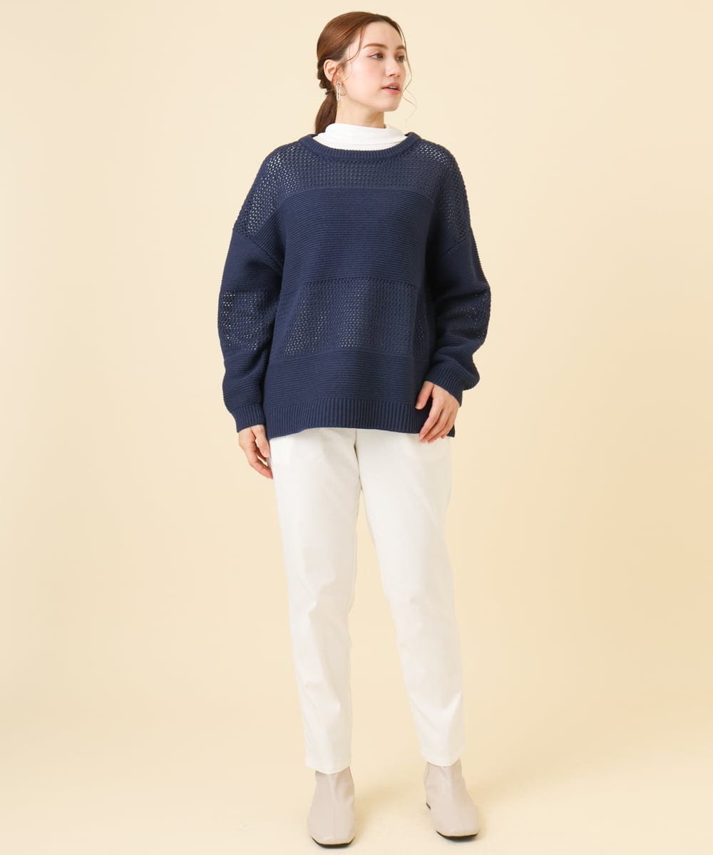 OLFCD03074 eur3(エウルキューブ) 【大きいサイズ/a.v.v×eur3】メッシュニット ネイビー(57)
