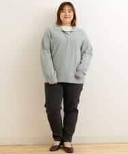 OLFCP02080 eur3(エウルキューブ) 【大きいサイズ】衿付きカラーニット グリーン(30)