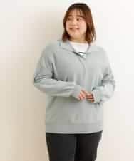 OLFCP02080 eur3(エウルキューブ) 【大きいサイズ】衿付きカラーニット グリーン(30)