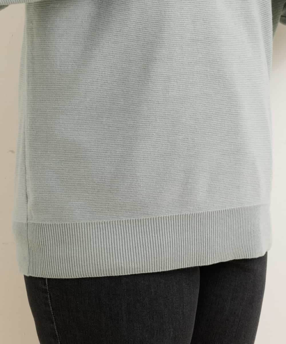 OLFCP02080 eur3(エウルキューブ) 【大きいサイズ】衿付きカラーニット グリーン(30)