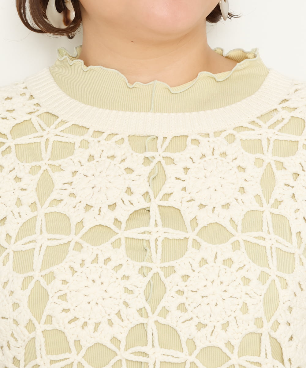OLFCS01090 eur3(エウルキューブ) 【大きいサイズ】クロシェニット アイボリー(80)