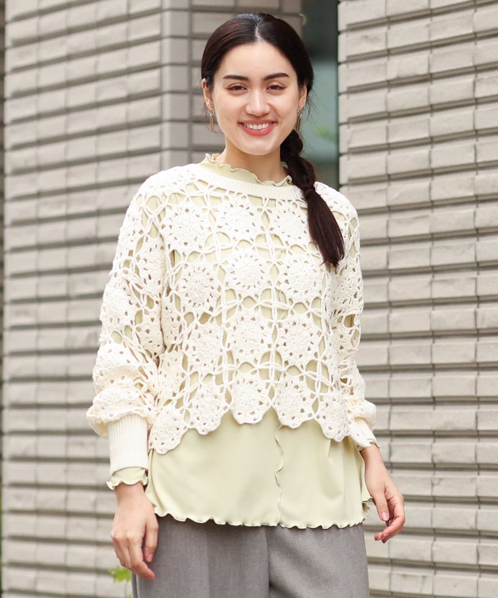 OLFCS01090 eur3(エウルキューブ) 【大きいサイズ】クロシェニット アイボリー(80)