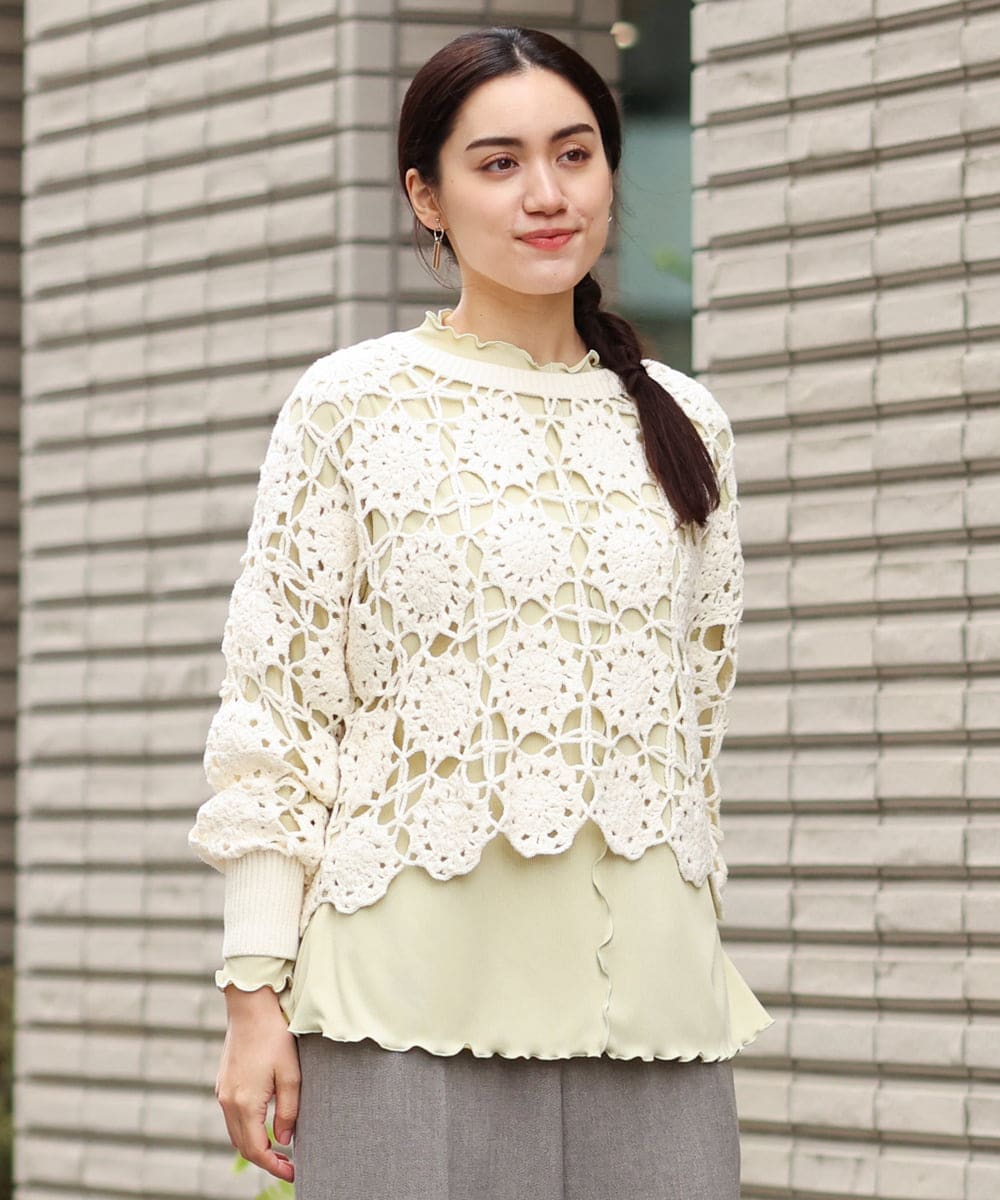 OLFCS01090 eur3(エウルキューブ) 【大きいサイズ】クロシェニット アイボリー(80)