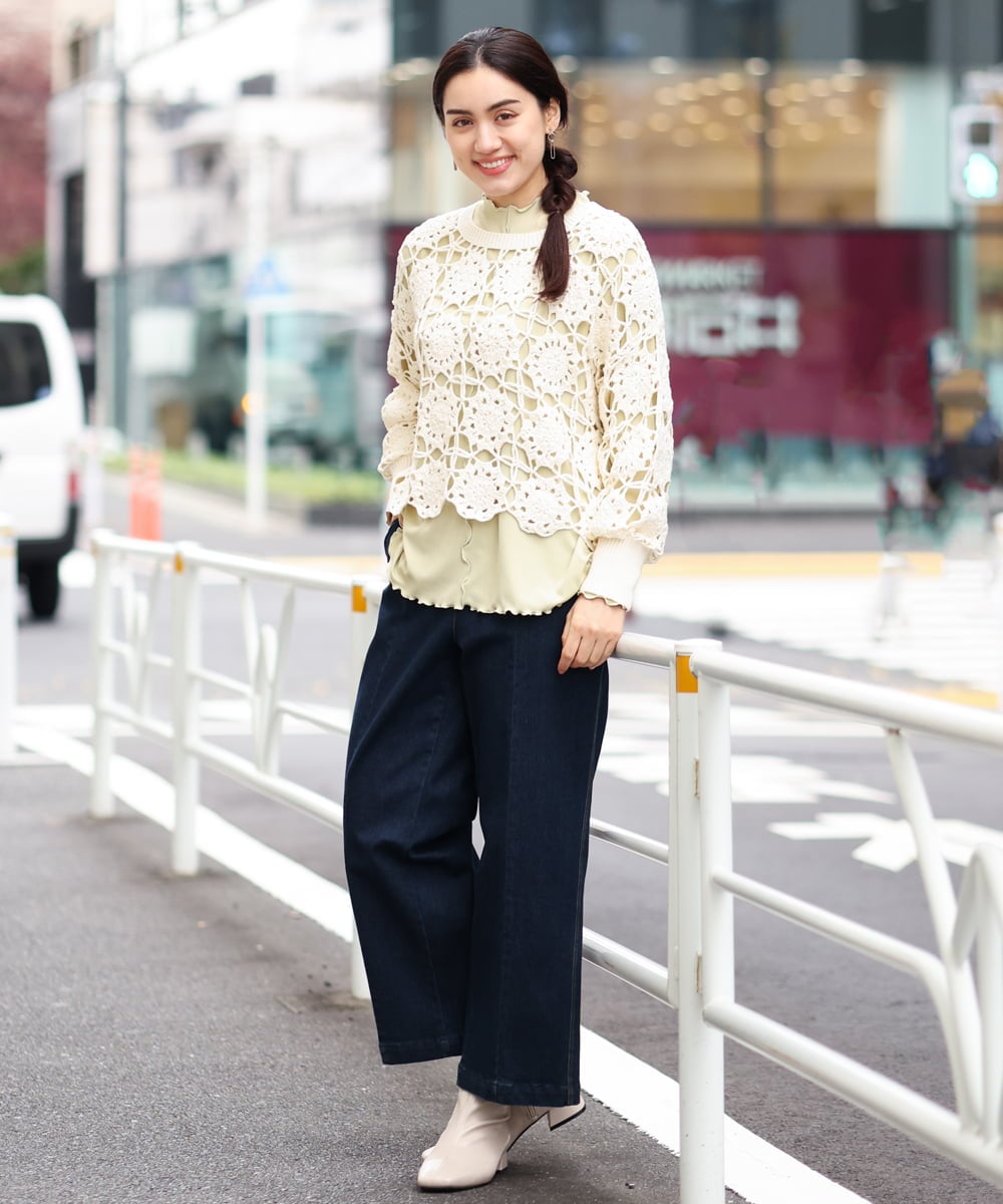 OLFCS01090 eur3(エウルキューブ) 【大きいサイズ】クロシェニット アイボリー(80)