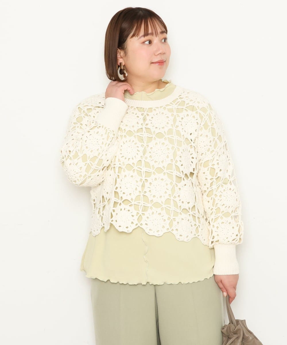 OLFCS01090 eur3(エウルキューブ) 【大きいサイズ】クロシェニット アイボリー(80)
