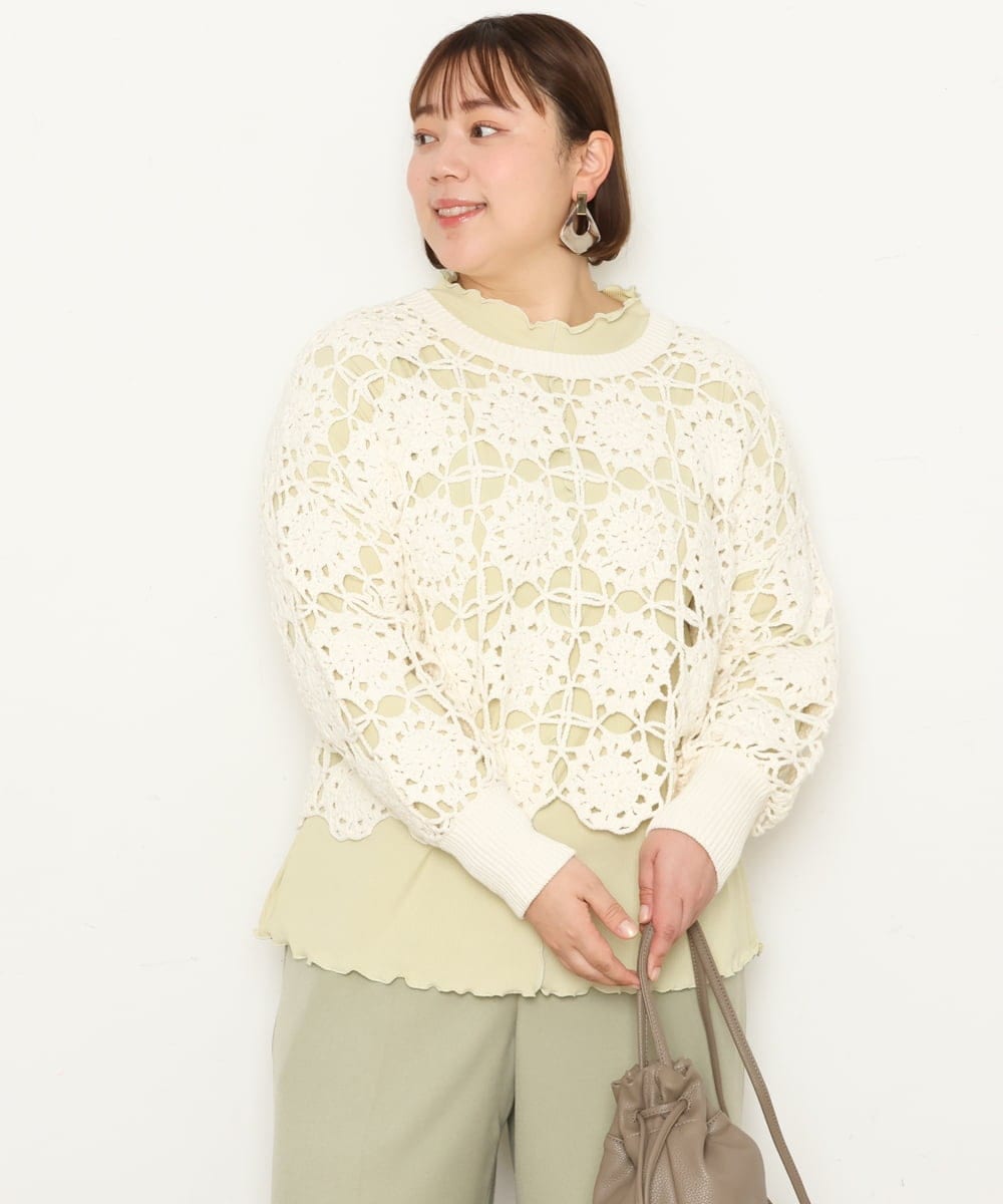 OLFCS01090 eur3(エウルキューブ) 【大きいサイズ】クロシェニット アイボリー(80)