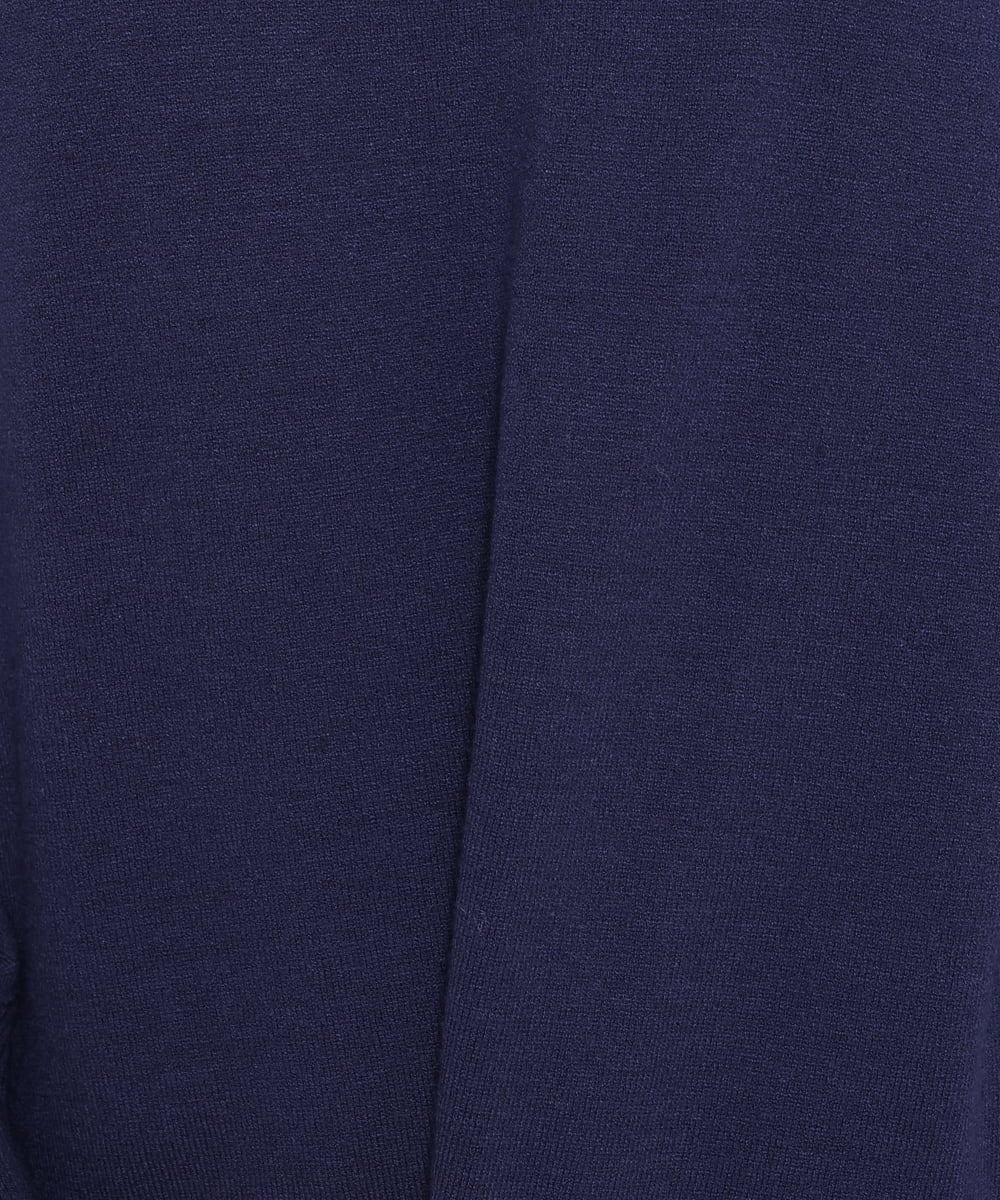 OLFCS02090 eur3(エウルキューブ) 【大きいサイズ】ブローチ風刺繍ニット ネイビー(57)