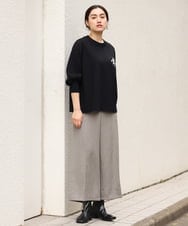 OLFCS02090 eur3(エウルキューブ) 【大きいサイズ】ブローチ風刺繍ニット ブラック(94)
