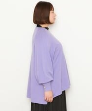 OLFCS03080 eur3(エウルキューブ) 【大きいサイズ】金釦袖ボリュームスクエアニット  ラベンダー(60)