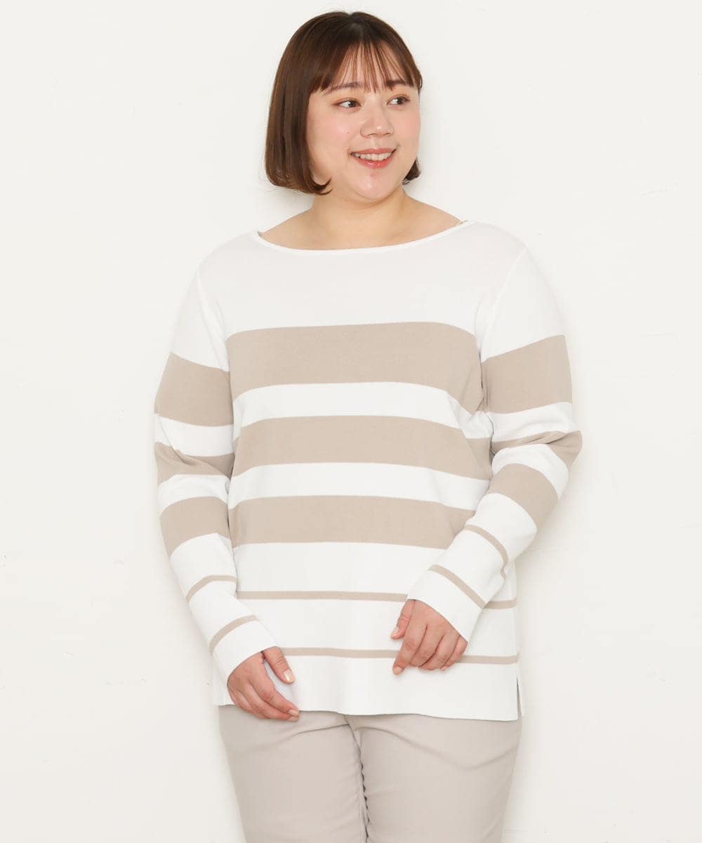 OLFCS06055 eur3(エウルキューブ) 【大きいサイズ/a.v.v×eur3】2WAYニット ベージュ(82)