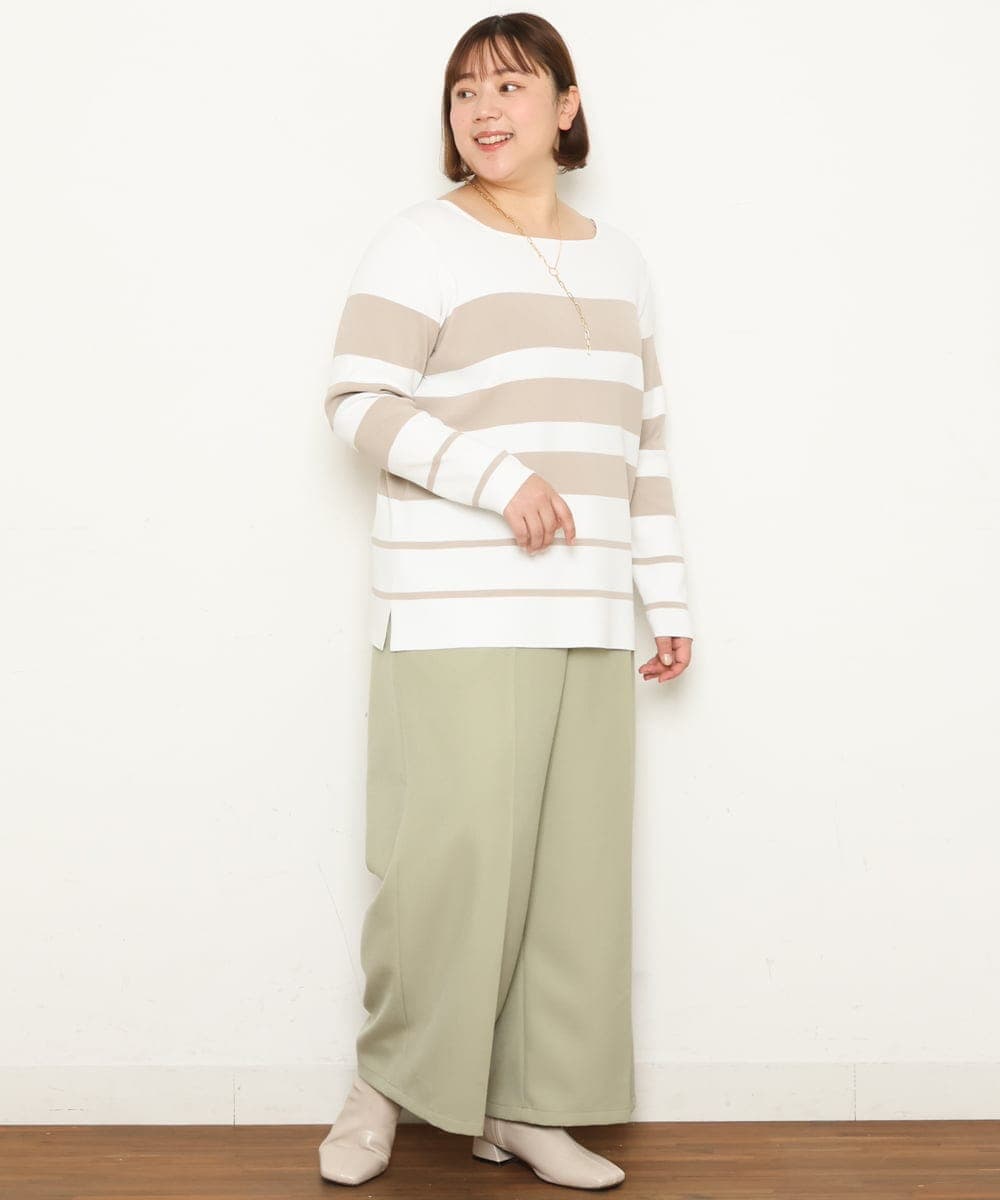 OLFCS06055 eur3(エウルキューブ) 【大きいサイズ/a.v.v×eur3】2WAYニット ベージュ(82)