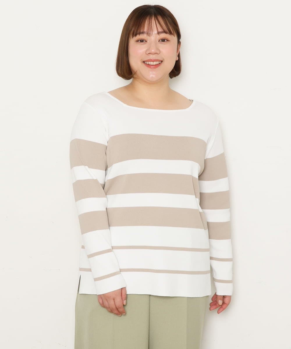OLFCS06055 eur3(エウルキューブ) 【大きいサイズ/a.v.v×eur3】2WAYニット ベージュ(82)