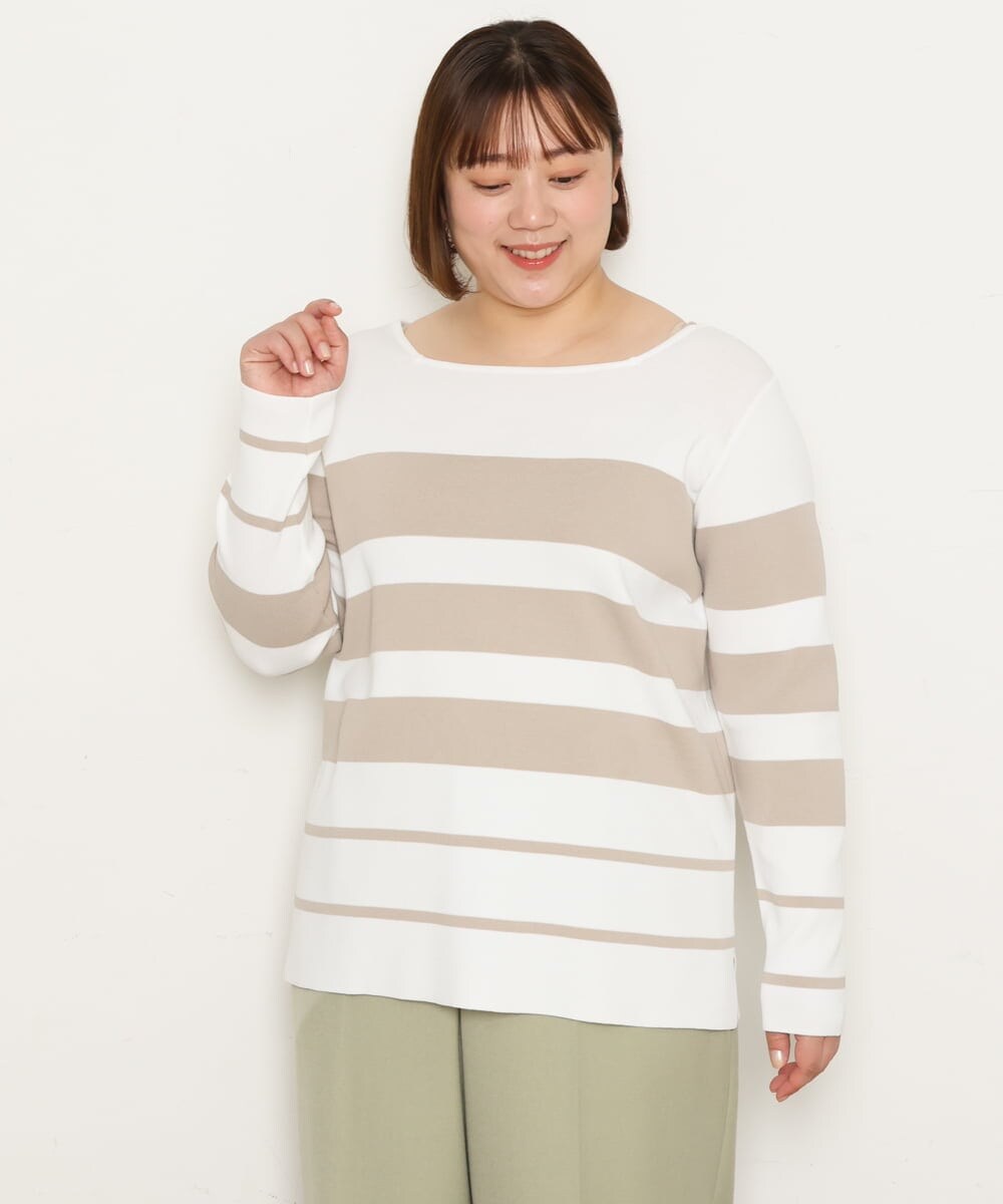 OLFCS06055 eur3(エウルキューブ) 【大きいサイズ/a.v.v×eur3】2WAYニット ベージュ(82)