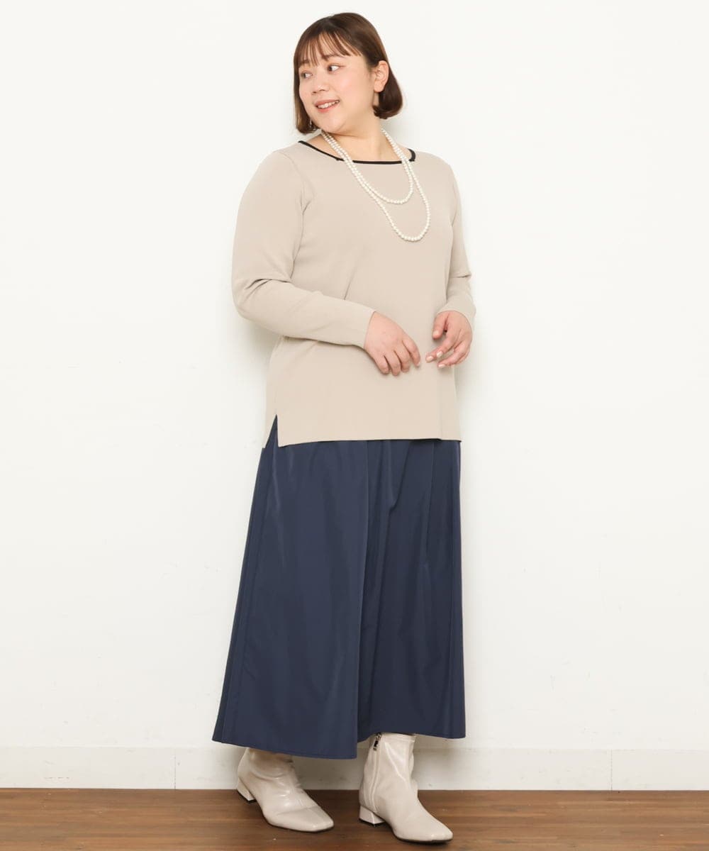 OLFCS06055 eur3(エウルキューブ) 【大きいサイズ/a.v.v×eur3】2WAYニット ライトグレー(91)