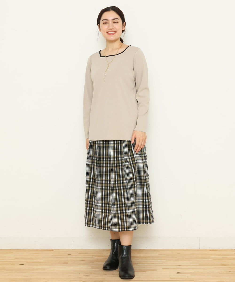 OLFCS06055 eur3(エウルキューブ) 【大きいサイズ/a.v.v×eur3】2WAYニット ライトグレー(91)