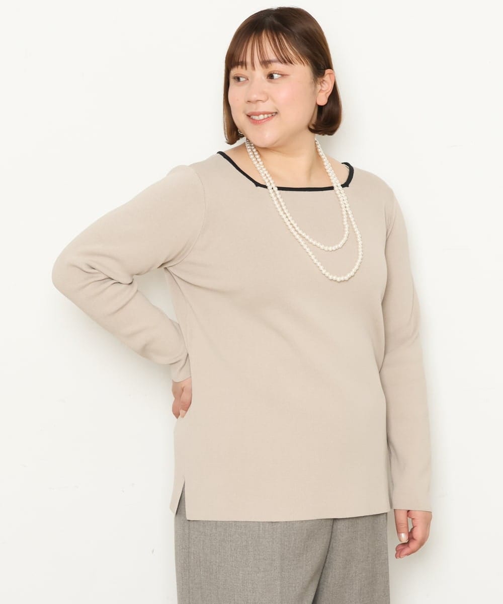OLFCS06055 eur3(エウルキューブ) 【大きいサイズ/a.v.v×eur3】2WAYニット ライトグレー(91)
