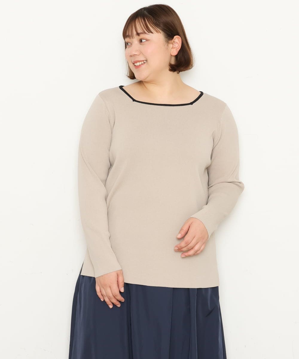 OLFCS06055 eur3(エウルキューブ) 【大きいサイズ/a.v.v×eur3】2WAYニット ライトグレー(91)
