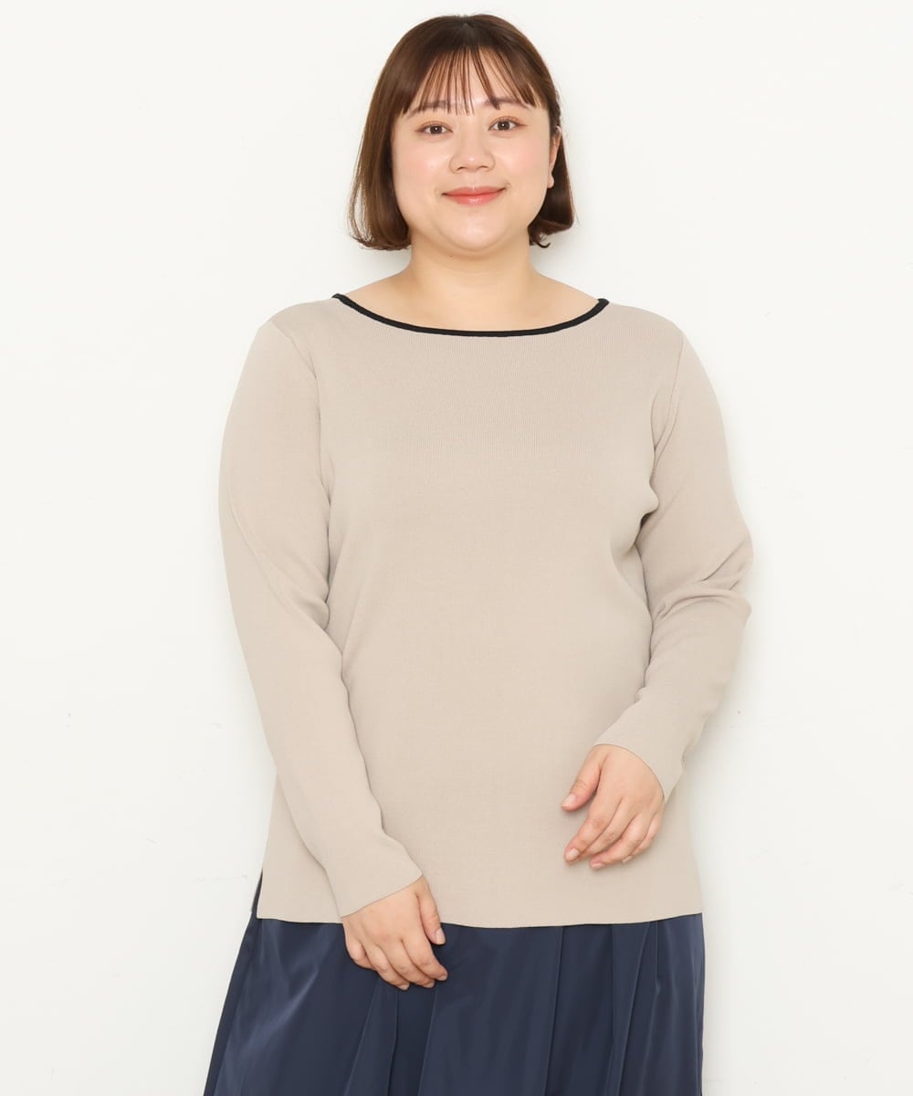 OLFCS06055 eur3(エウルキューブ) 【大きいサイズ/a.v.v×eur3】2WAYニット ライトグレー(91)
